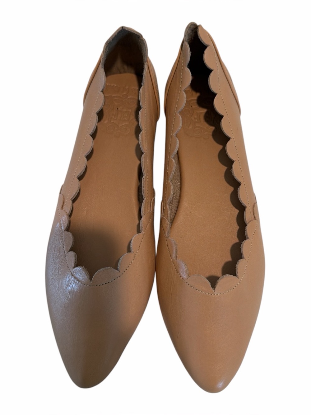 BALIELF Valentina Scalloped Pointed Toe Flats size 8